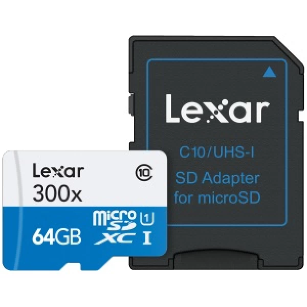 کارت حافظه میکرو اس دی 64 گیگابایت لکسار Lexar High-Performance 300x UHS-I U1
