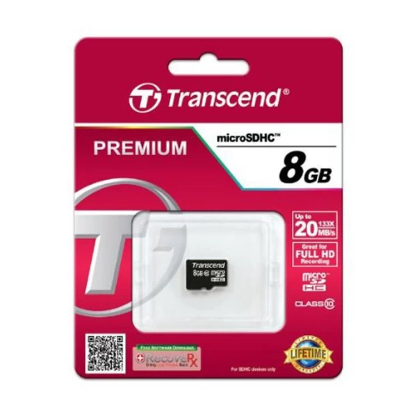 کارت حافظه میکرو اس دی ترنسند 8 گیگابایت Transcend Premium 200x Class 10