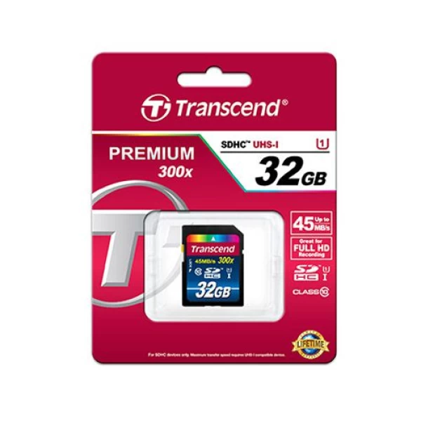 کارت حافظه اس دی 32 گیگابایت Transcend SDXC Premium 300x UHS-l U1