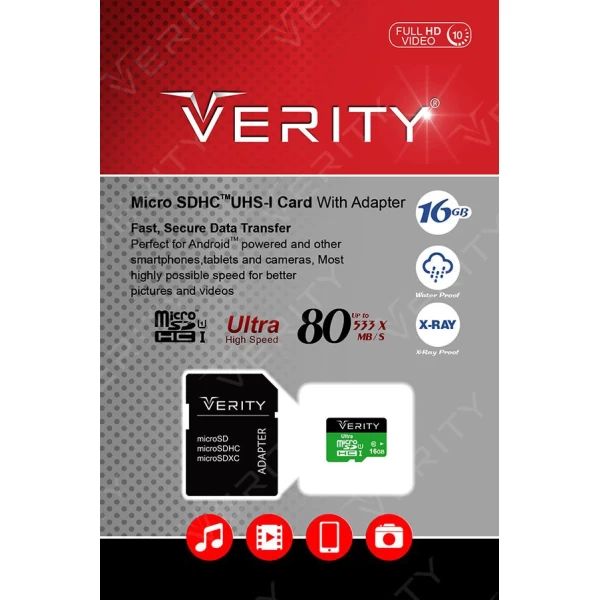 کارت حافظه میکرو اس دی 16 گیگابایت وریتی Verity Ultra 533x UHS-I U1