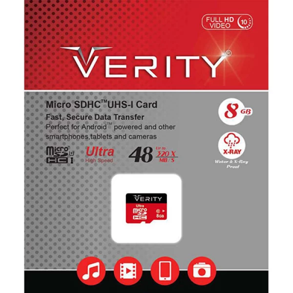 کارت حافظه میکرو اس دی 8 گیگابایت وریتی Verity 320x UHS-I U1