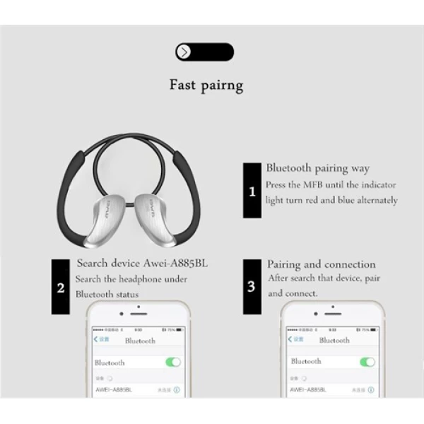 هندزفری بلوتوث ورزشی ضدآب اوی Awei A885BL