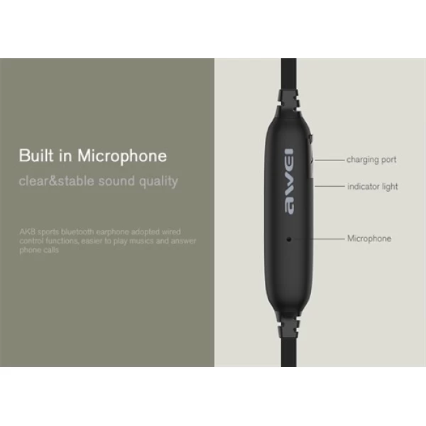 هندزفری بلوتوث ورزشی ضدآب اوی Awei AK8