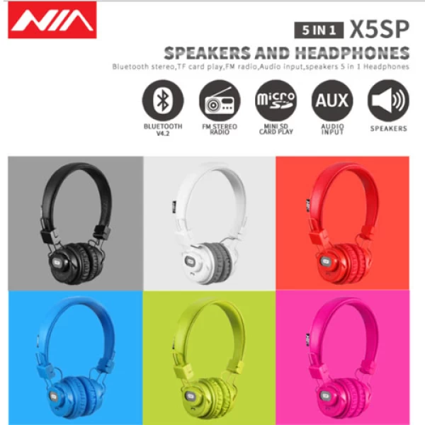 هدفون بلوتوث نیا NIA X5SP دارای اسپیکر