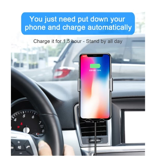 هولدر و شارژر وایرلس بیسوس Baseus Wireless Charger Gravity Car Mount