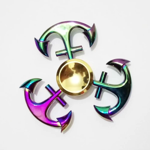 اسپینر فلزی طرح لنگر رنگین کمانی Fidget Spinner Metal Anchor Rainbow