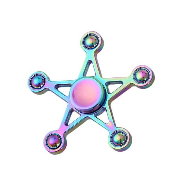 اسپینر فلزی طرح ستاره رنگین کمانی Fidget Spinner Star Metal Rainbow