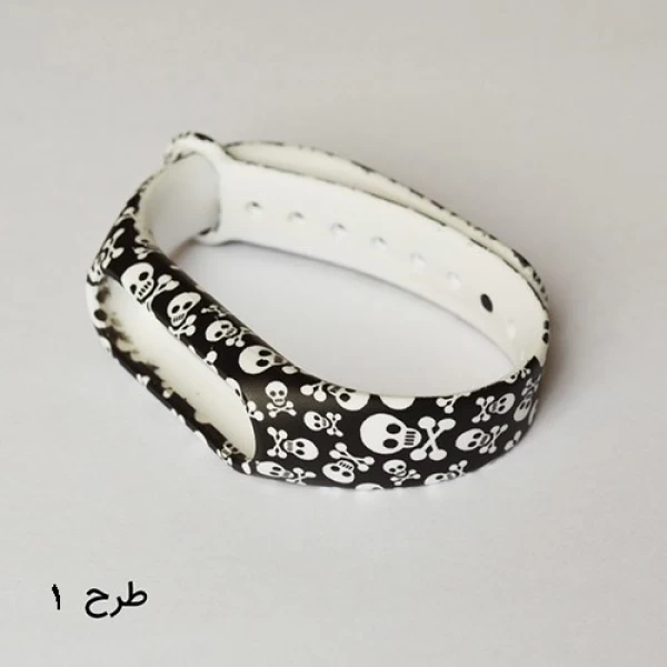 بند سیلیکونی طرح دار دستبند سلامتی شیائومی مدل Mi Band 2
