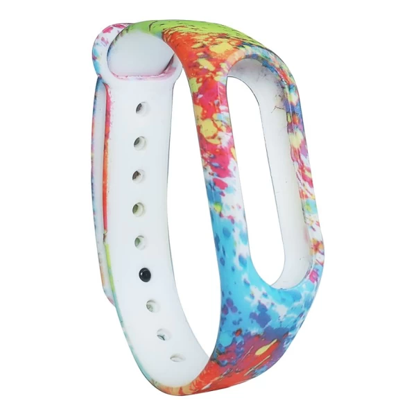 بند سیلیکونی طرح دار دستبند سلامتی شیائومی مدل Mi Band 2