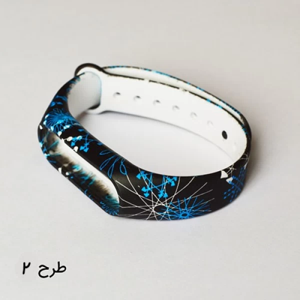 بند سیلیکونی طرح دار دستبند سلامتی شیائومی مدل Mi Band 2