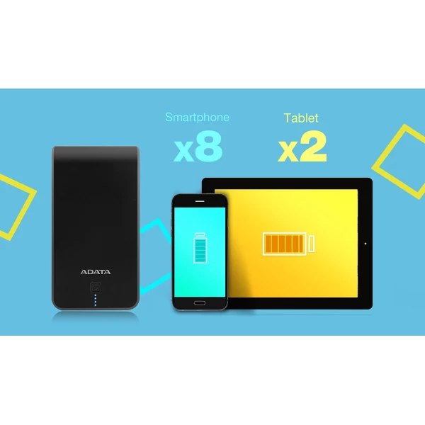 پاوربانک 20100 میلی آمپر ای دیتا مدل Adata P20100