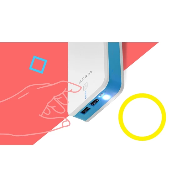 پاوربانک 20100 میلی آمپر ای دیتا مدل Adata P20100