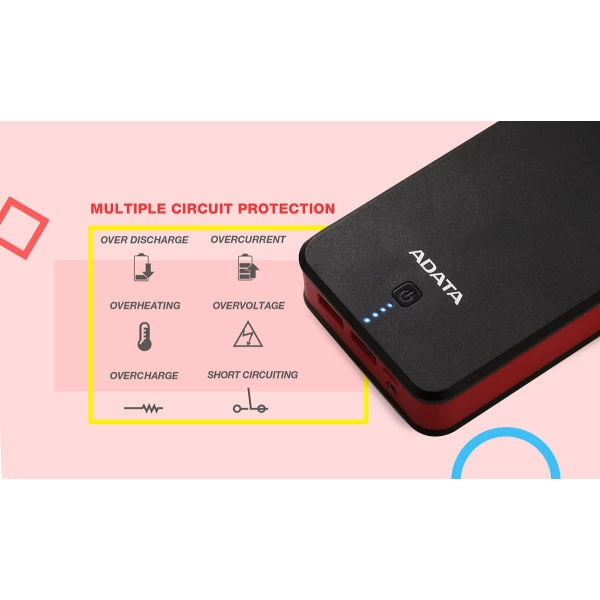 پاوربانک 20100 میلی آمپر ای دیتا مدل Adata P20100