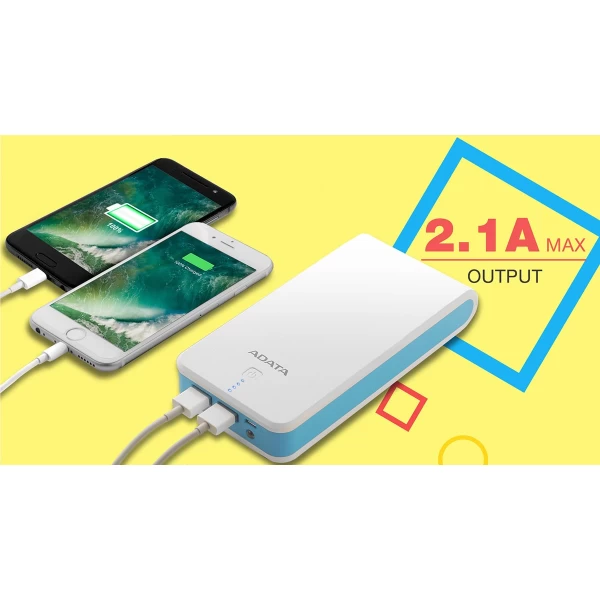 پاوربانک 20100 میلی آمپر ای دیتا مدل Adata P20100