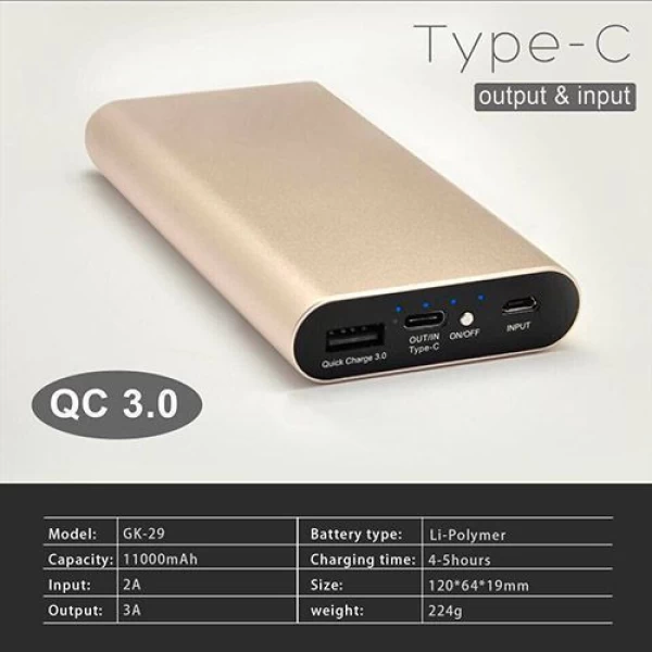 پاوربانک 11000 میلی آمپر کانفلن Konfulon GK-29 Qualcomm 3.0