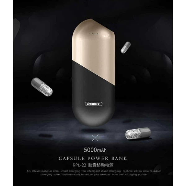 پاوربانک 5000 میلی آمپر ریمکس Remax Capsule RPL-22