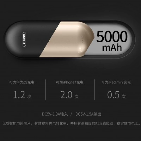 پاوربانک 5000 میلی آمپر ریمکس Remax Capsule RPL-22