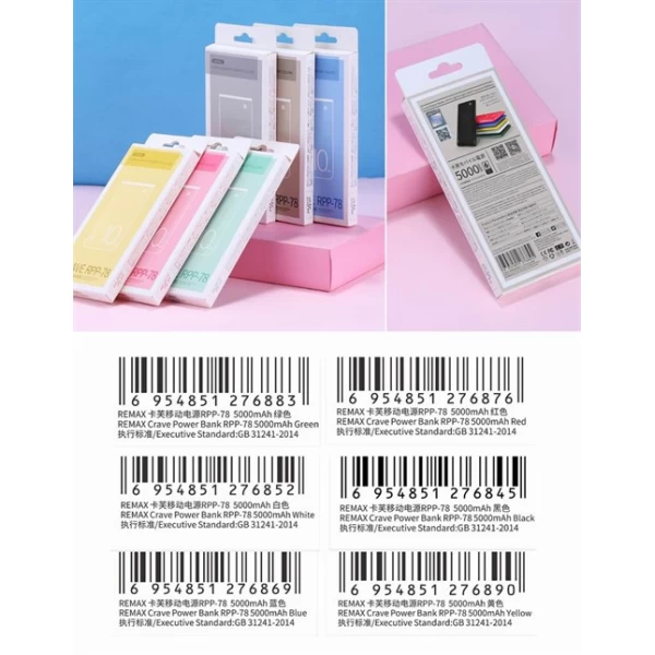 پاوربانک 5000 میلی آمپر ریمکس Remax RPP-78