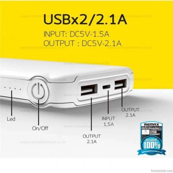 پاوربانک 10000 میلی آمپر ریمکس Coozy CZ-010