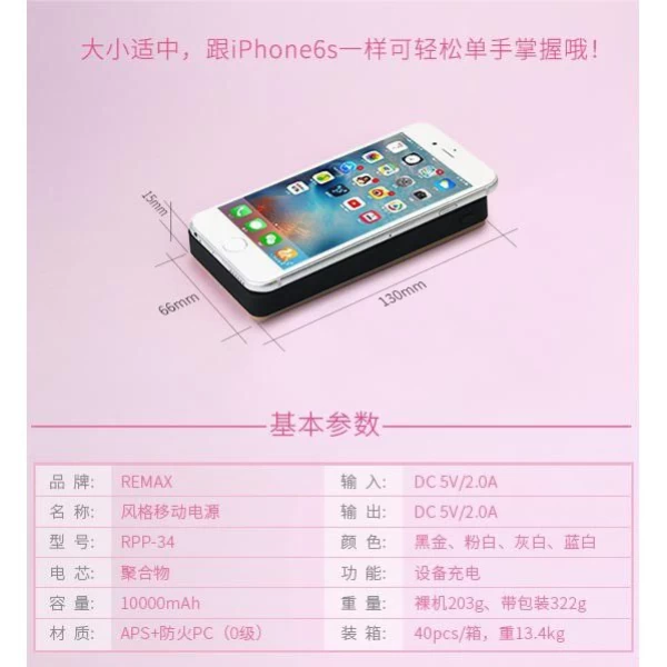 پاوربانک 10000 میلی آمپر ریمکس Remax Muse RPP-34