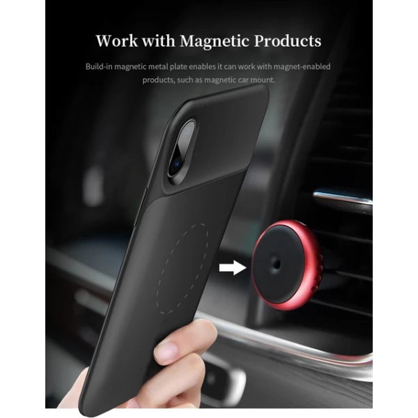 بک کاور و پاوربانک 6000 میلی آمپر راک ROCK P41 مخصوص آیفون X