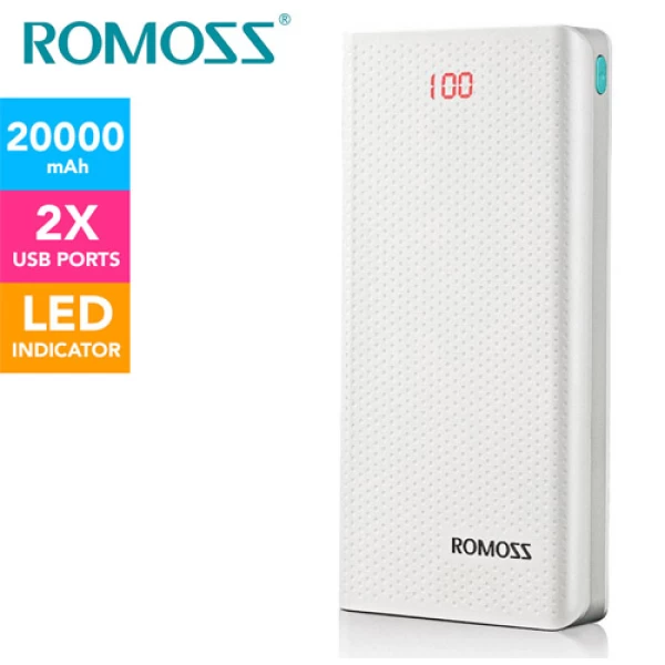 پاوربانک 20000 میلی آمپر روموس Romoss Sense 6 LED PH80