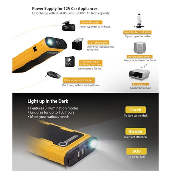 پاوربانک و جامپ استارتر خودرو روموس Romoss Primus JS12