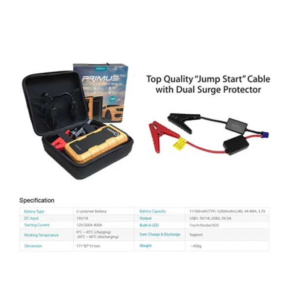 پاوربانک و جامپ استارتر خودرو روموس Romoss Primus JS12