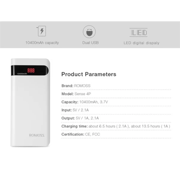 پاوربانک 10400 میلی آمپر روموس Romoss Solo 5P V2.0