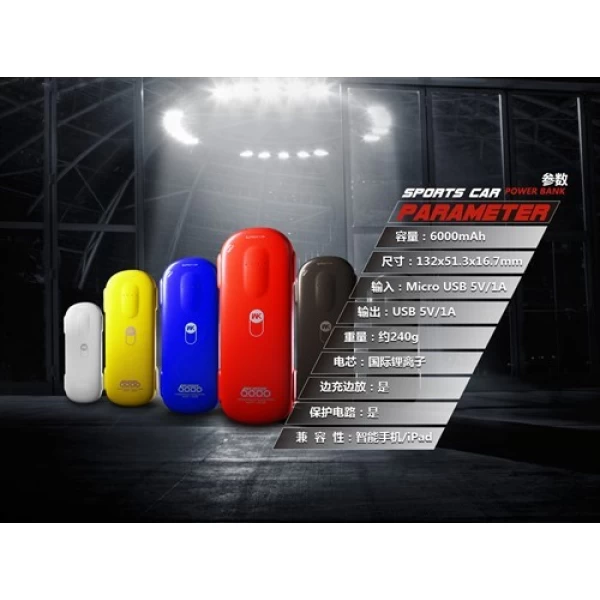 پاوربانک 6000 میلی آمپر دبلیو کی مدل WK WP-008 Sport Car