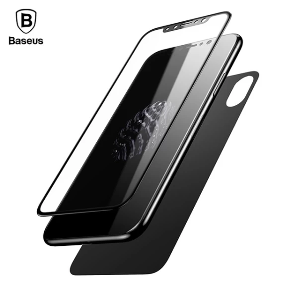 محافظ صفحه نمایش شیشه ای پشت و رو بیسوس آیفون Baseus Glass Film Set Apple iPhone X