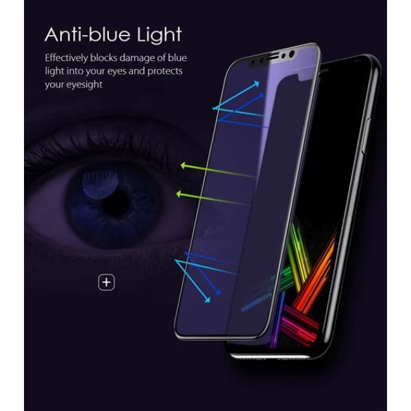 محافظ صفحه نمایش شیشه ای بیسوس آیفون Baseus Silk-screen Anti-blue Apple iPhone X