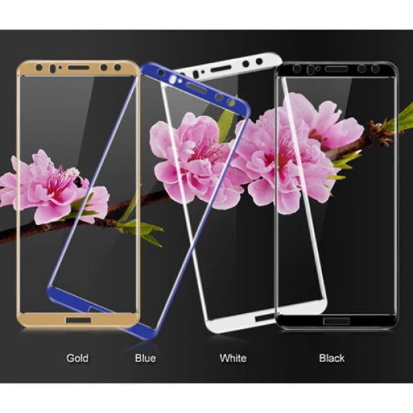 محافظ صفحه نمایش شیشه ای تمام صفحه و خمیده تمام چسب مناسب Huawei Mate 10 Lite