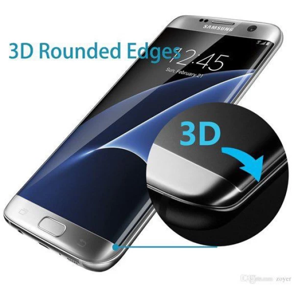 محافظ صفحه نمایش شیشه ای 3D و خمیده مارک V-Like مناسب S7 Edge