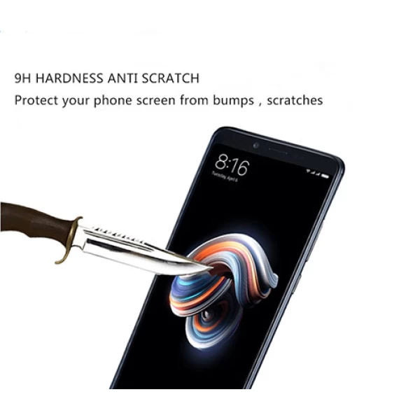 محافظ صفحه نمایش شیشه ای تمام صفحه تمام چسب مناسب Xiaomi Redmi Note 5 Pro
