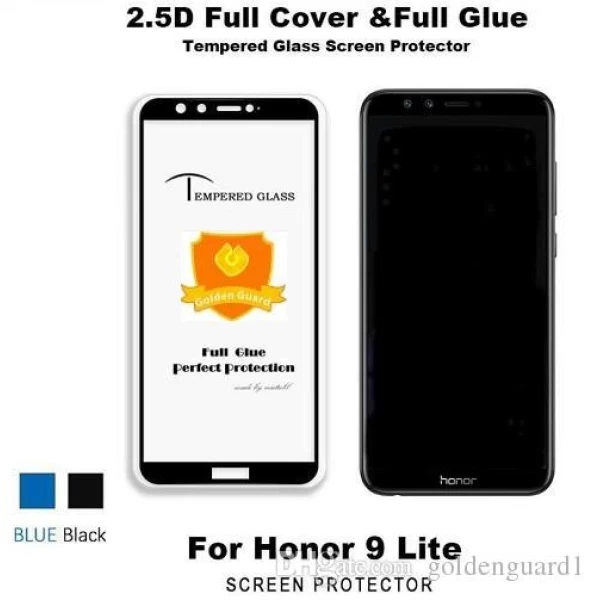 محافظ صفحه نمایش شیشه ای تمام صفحه تمام چسب برای Huawei Honor 9 Lite