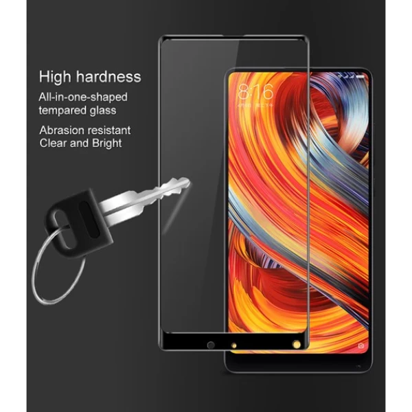 محافظ صفحه نمایش شیشه ای تمام صفحه و خمیده تمام چسب مناسب Xiaomi Mi Mix 2