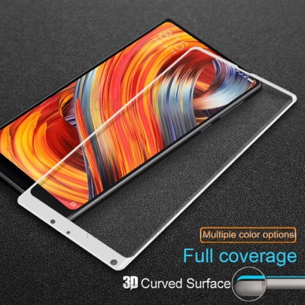 محافظ صفحه نمایش شیشه ای تمام صفحه و خمیده تمام چسب مناسب Xiaomi Mi Mix 2