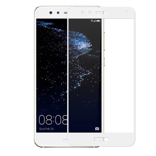 محافظ صفحه نمایش شیشه ای تمام صفحه و خمیده تمام چسب مناسب Huawei P10 Lite