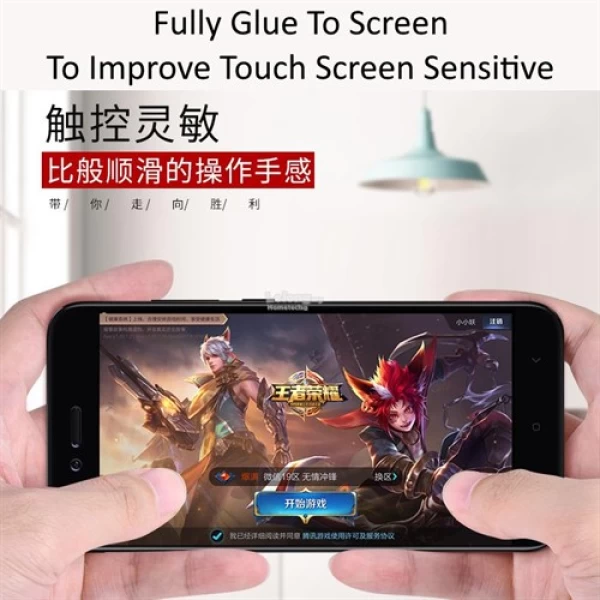 محافظ صفحه نمایش شیشه ای تمام صفحه و خمیده تمام چسب مناسب Xiaomi Mi A1/5X