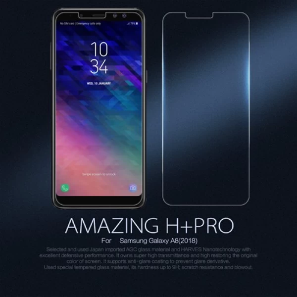 محافظ صفحه نمایش شیشه ای نیلکین سامسونگ Nillkin H+ Pro Glass Samsung Galaxy A8 2018