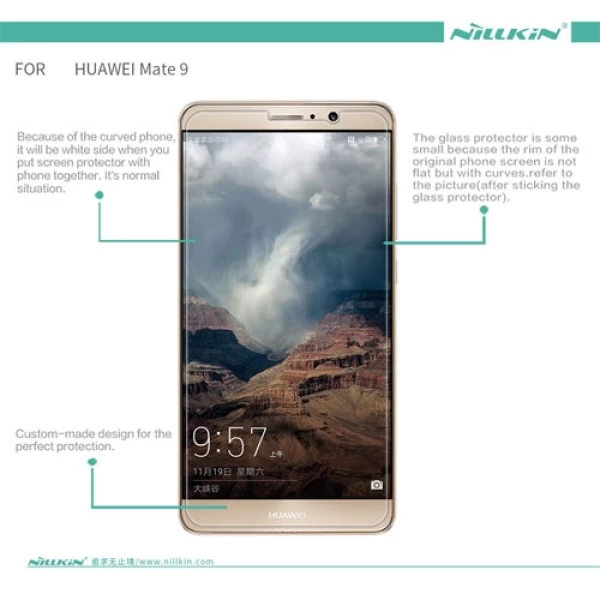 محافظ صفحه نمایش شیشه ای نیلکین هواوی Nillkin H+ Pro Glass Huawei Mate 9