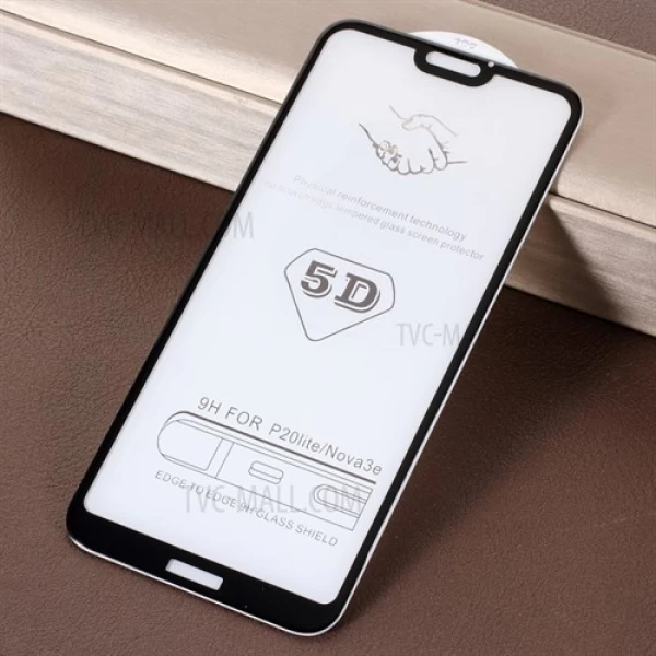 محافظ صفحه نمایش شیشه ای تمام صفحه و خمیده مارک بوف تمام چسب مناسب Huawei P20 Lite / Nova 3e