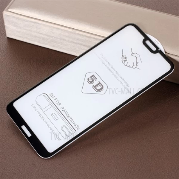 محافظ صفحه نمایش شیشه ای تمام صفحه و خمیده مارک بوف تمام چسب مناسب Huawei P20 Lite / Nova 3e