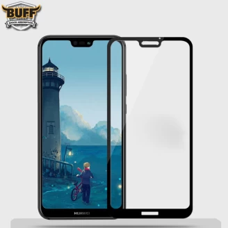 محافظ صفحه نمایش شیشه ای تمام صفحه و خمیده مارک بوف تمام چسب مناسب Huawei P20 Lite / Nova 3e