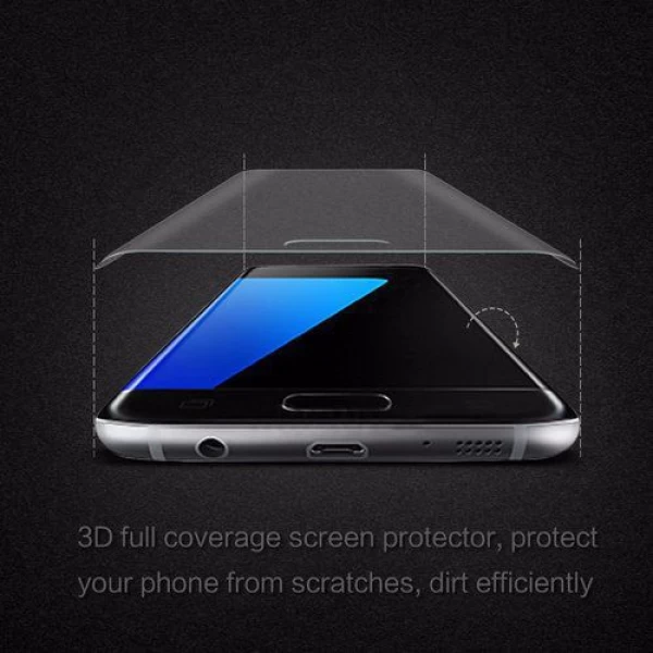 محافظ صفحه نمایش شیشه ای 3D و خمیده مارک V-Like مناسب S7 Edge