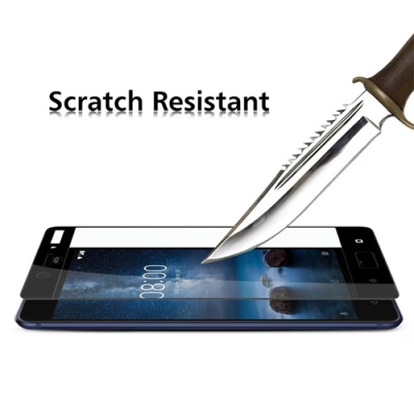 محافظ صفحه نمایش شیشه ای تمام صفحه و خمیده مارک رمو تمام چسب مناسب Nokia 8