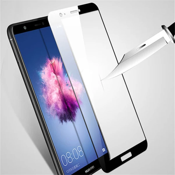 محافظ صفحه نمایش شیشه ای تمام صفحه و خمیده مارک تسلا تمام چسب مناسب Huawei P Smart / Enjoy 7s