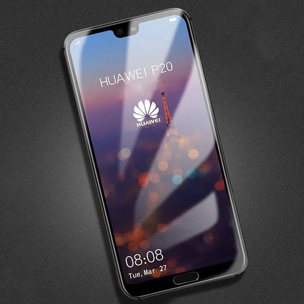 محافظ صفحه نمایش شیشه ای تمام صفحه و خمیده مارک تسلا تمام چسب مناسب Huawei P20