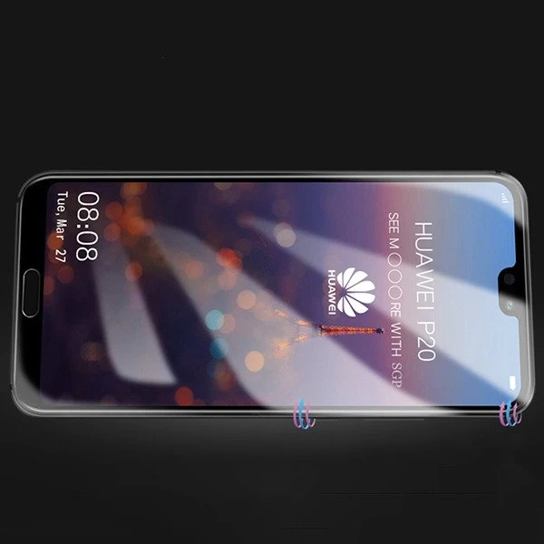 محافظ صفحه نمایش شیشه ای تمام صفحه و خمیده مارک تسلا تمام چسب مناسب Huawei P20